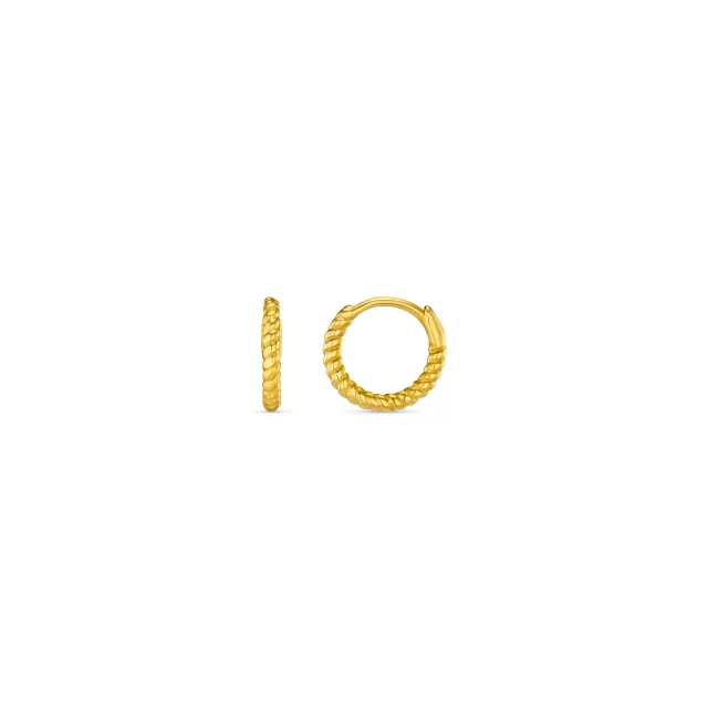 Orelia Rope Mini Micro Hoop øreringe guld