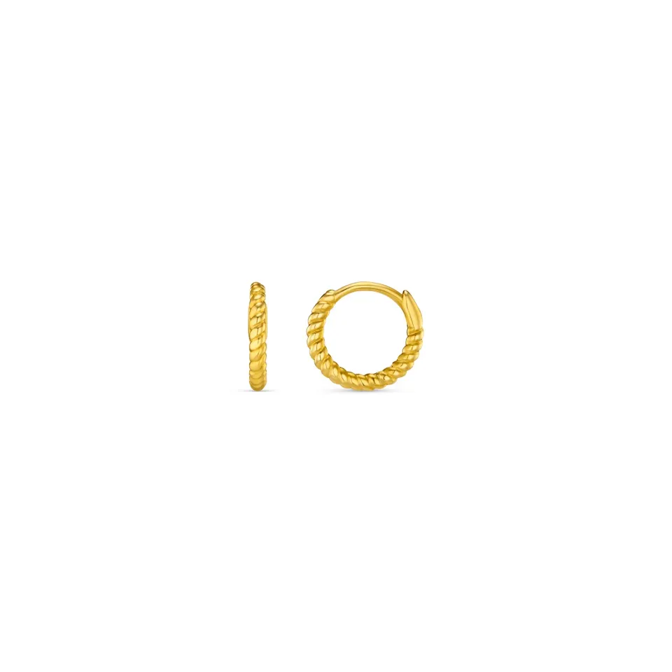 Orelia Rope Mini Micro Hoop øreringe guld