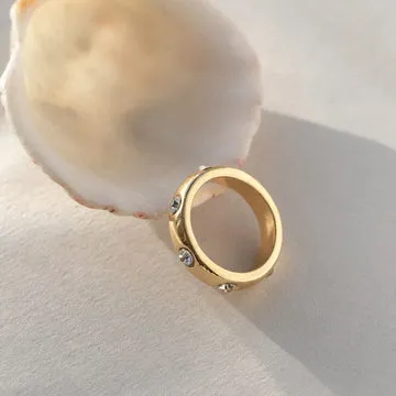 TIMI OF SWEDEN Nandi ring forgyldt med zirkonia str 17