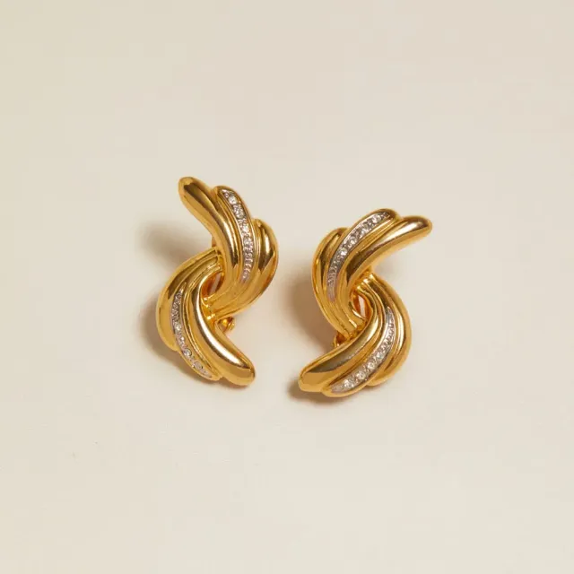 Orelia Vintage Pavé Wave clip-on øreringe krystal