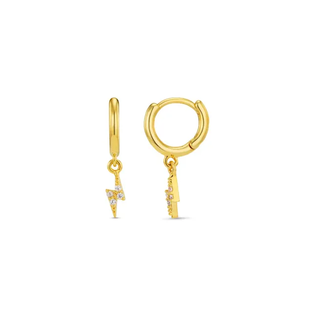 Orelia Pavé Lightning Mini Micro Hoop øreringe guld