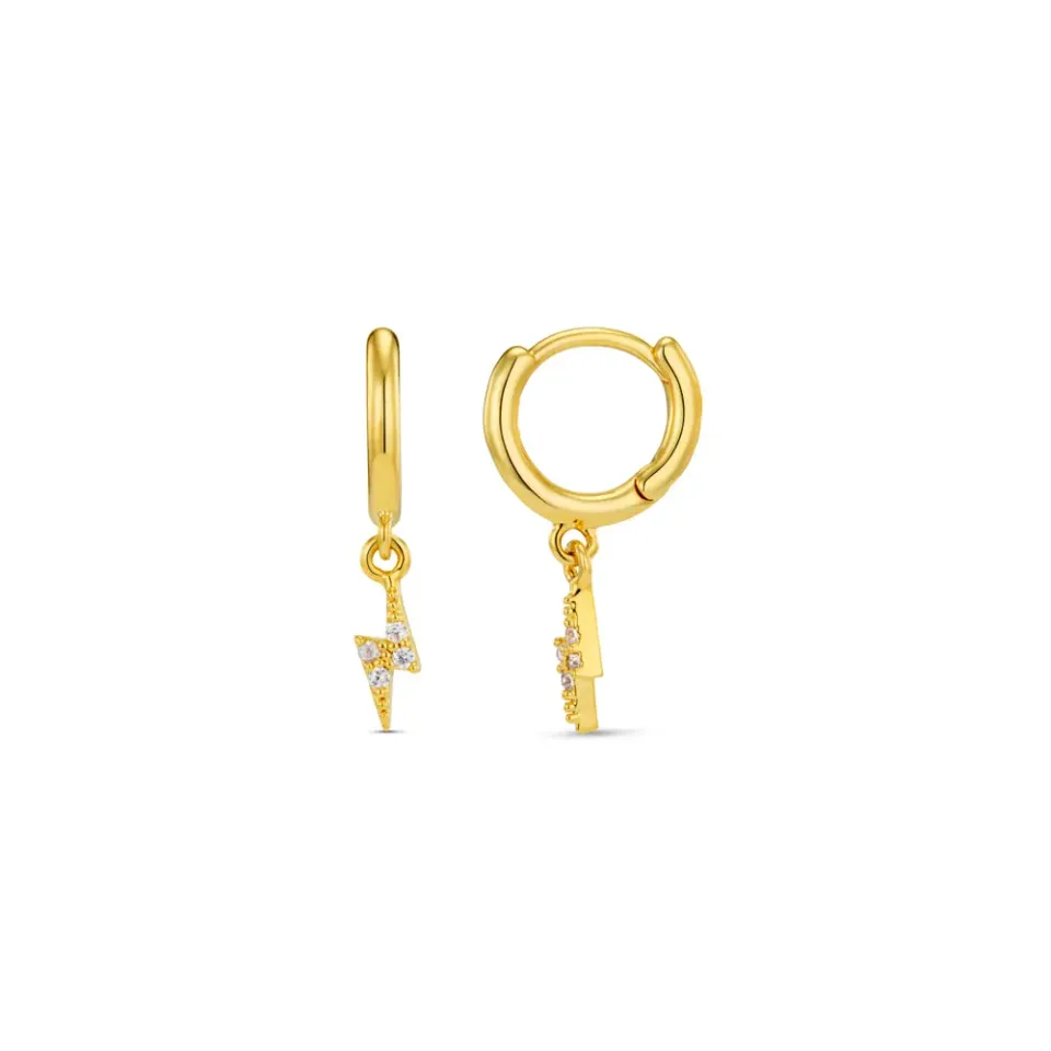 Orelia Pavé Lightning Mini Micro Hoop øreringe guld