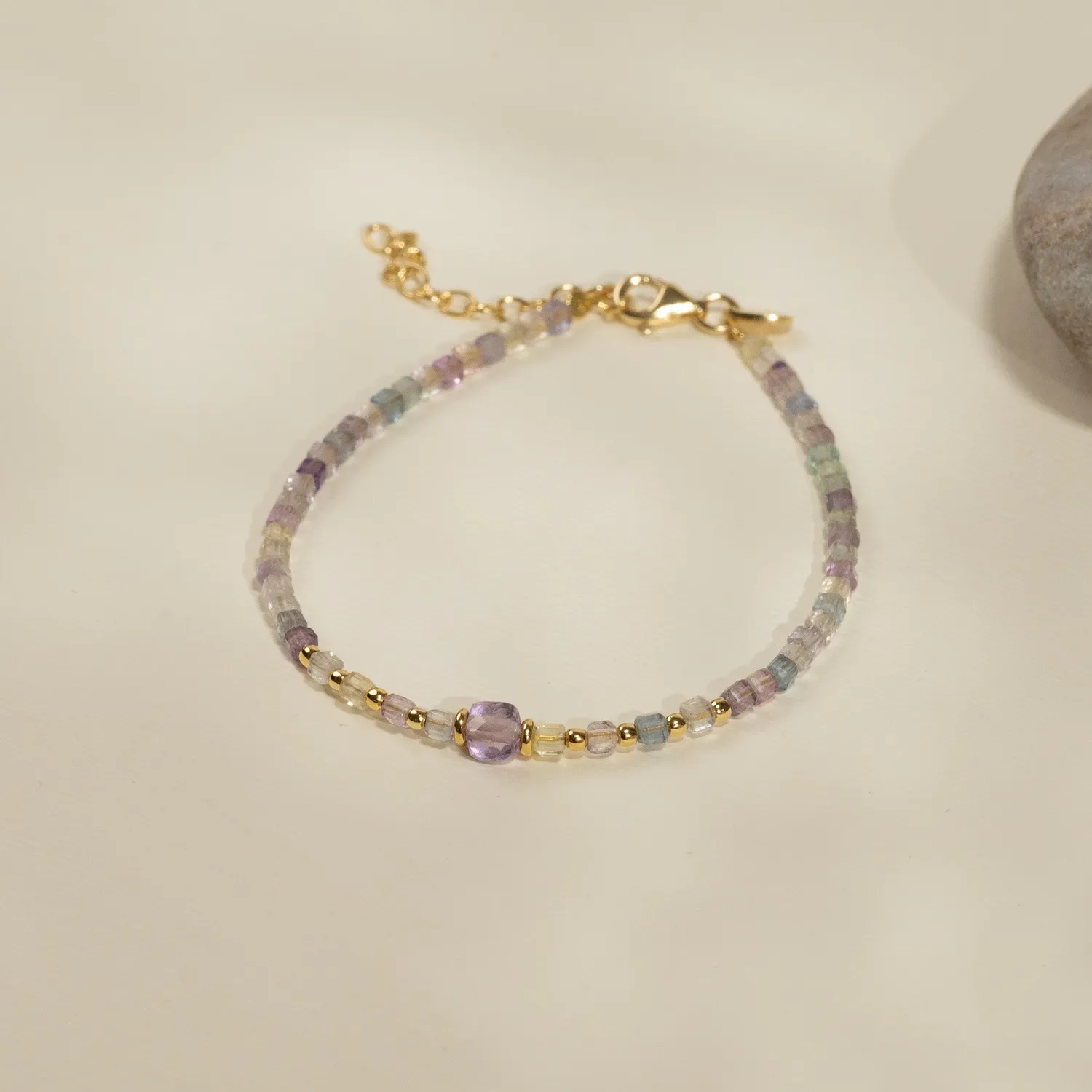 Sisi Copenhagen Violetta Flourite armbånd forgyldt