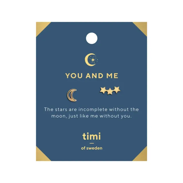 TIMI OF SWEDEN You and Me Moon øreringe guld