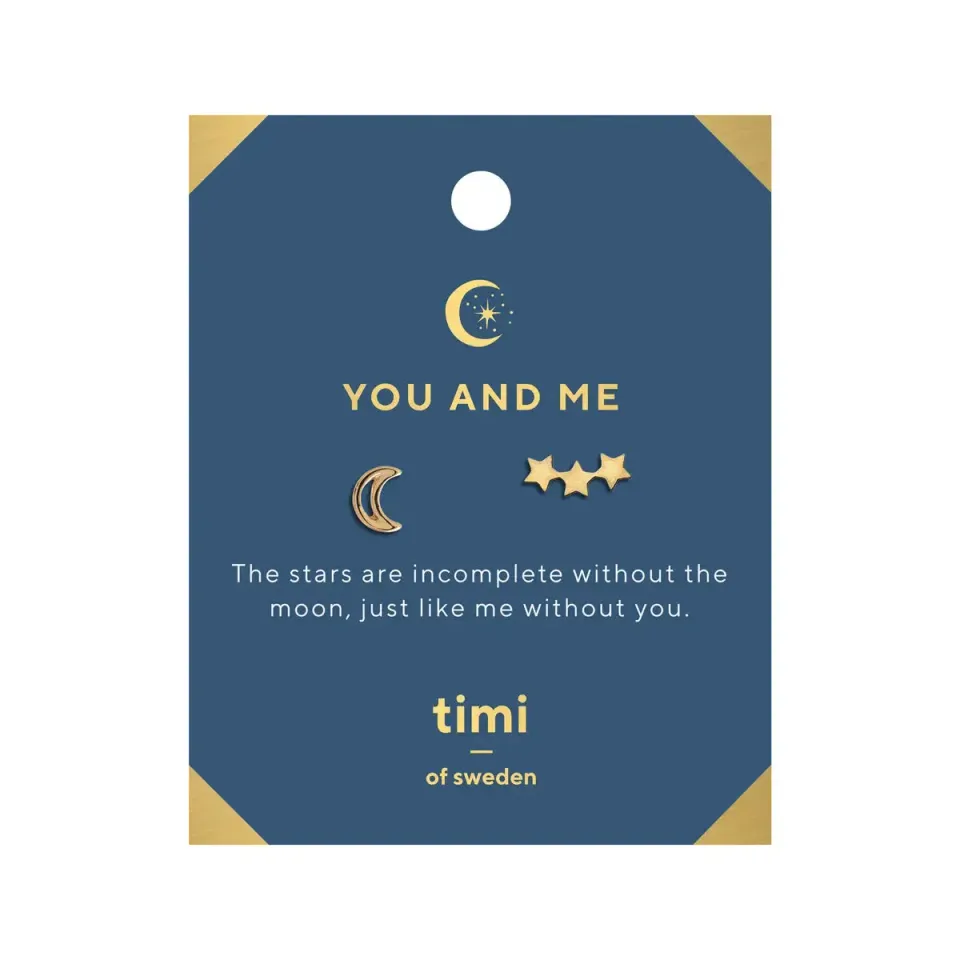 TIMI OF SWEDEN You and Me Moon øreringe guld