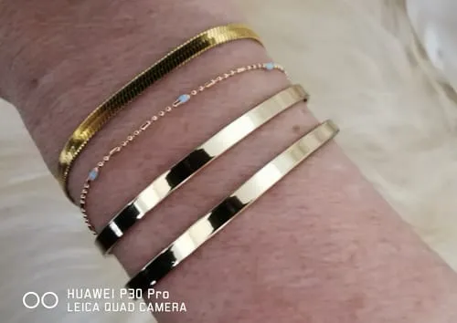 TIMI OF SWEDEN Essential Bangle armbånd sølv justerbar