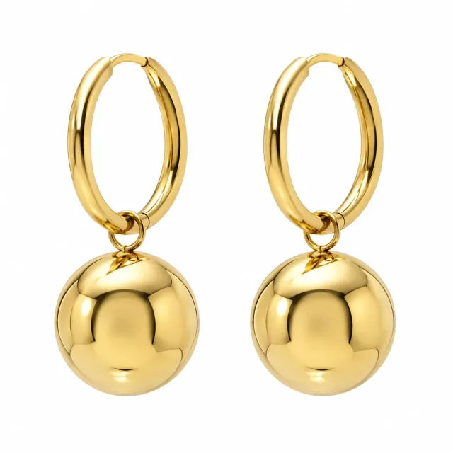 Wos Up Filippa øreringe forgyldt guld 3,2 cm