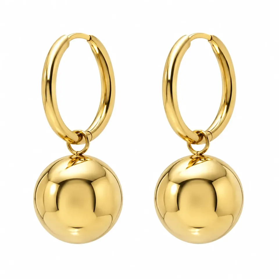 Wos Up Filippa øreringe forgyldt guld 3,2 cm