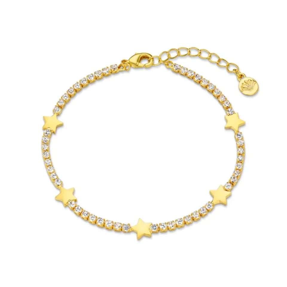 Orelia Star Crystal tennisarmbånd forgyldt