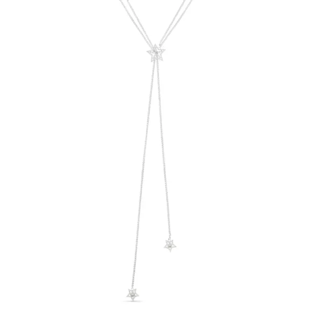 Orelia Crystal Star Tie lariat halskæde sølv