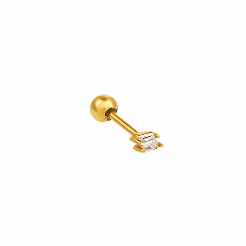 Orelia Double Micro Baguette Barbell øreringe guld zirkonia