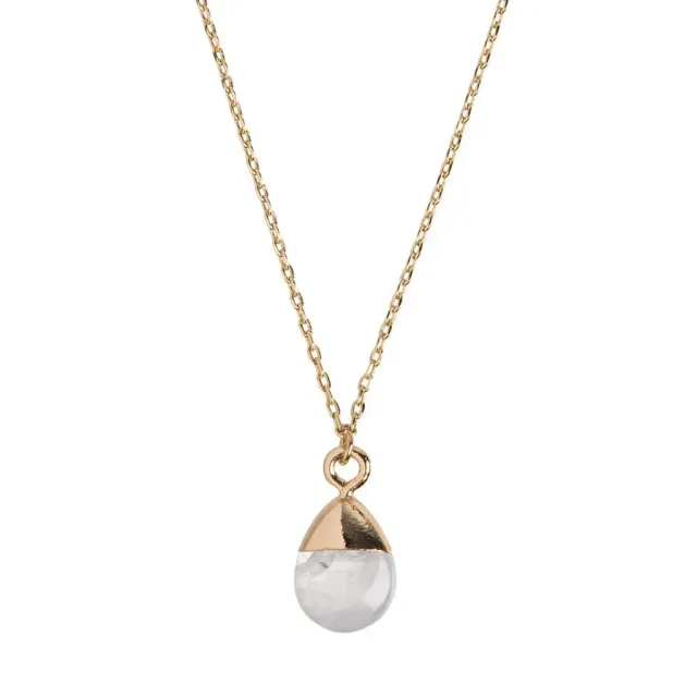 TIMI OF SWEDEN Goddess krystal halskæde guld 42 cm