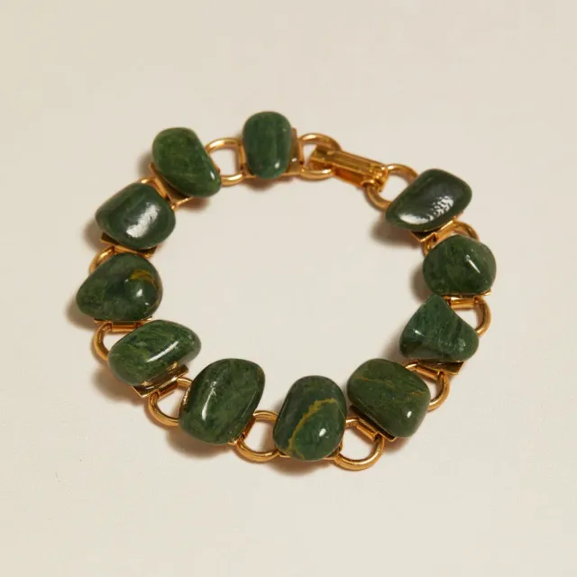 Orelia Vintage Green Jasper armbånd guld grøn