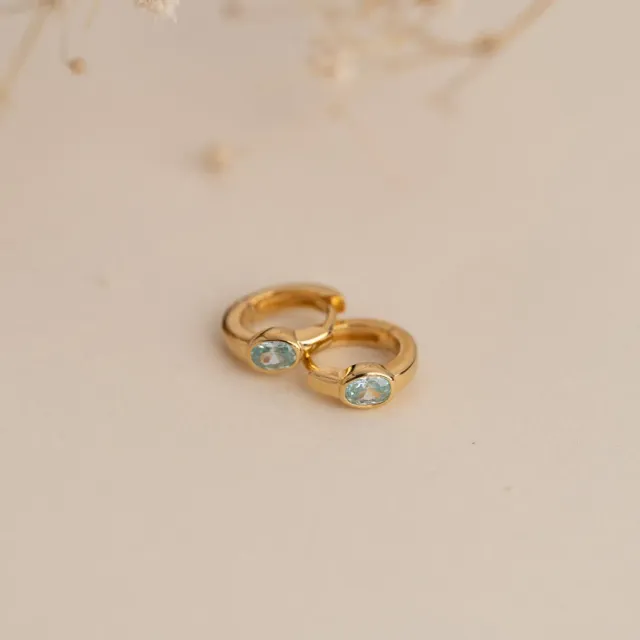 Sisi Copenhagen Rebekka Blue Golden creol øreringe blå zirkon