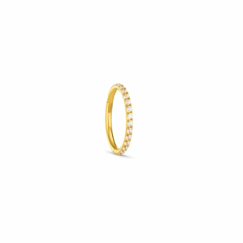 Orelia Fine Crystal Clicker Hoop øreringe 8mm guld