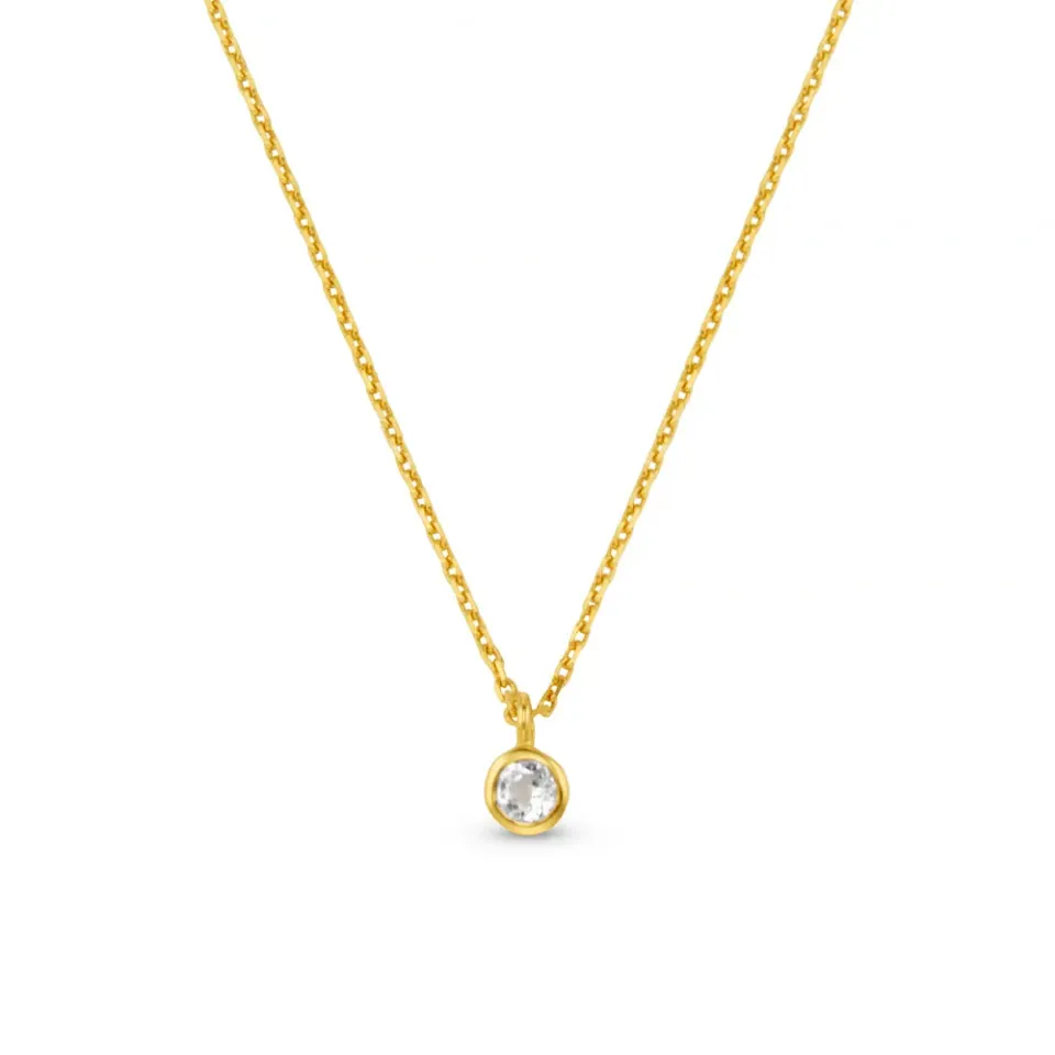 Orelia LUXE Classic Crystal halskæde guld hvid topas