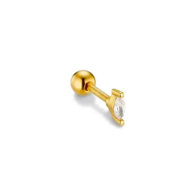Orelia Crystal Navette Barbell ørering guld single krystal
