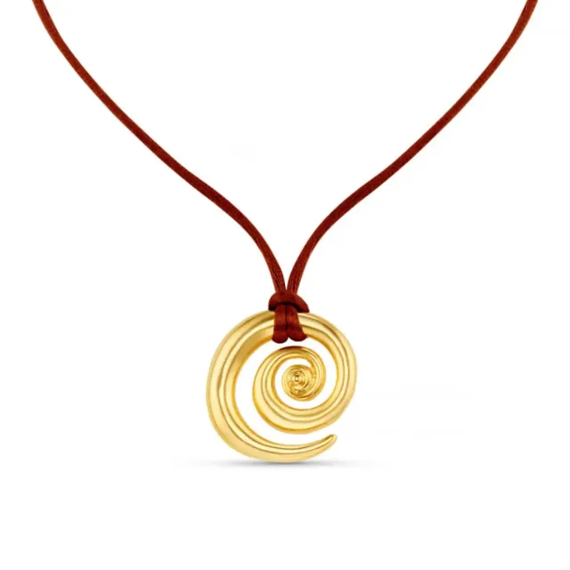 Orelia Spiral halskæde forgyldt justerbar brun snor