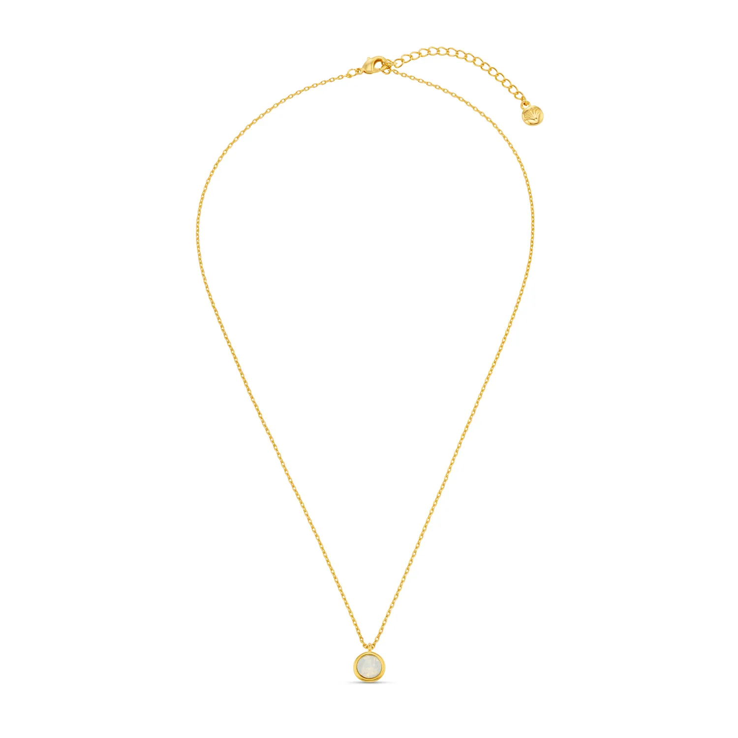 Orelia White Opal halskæde guld Swarovski