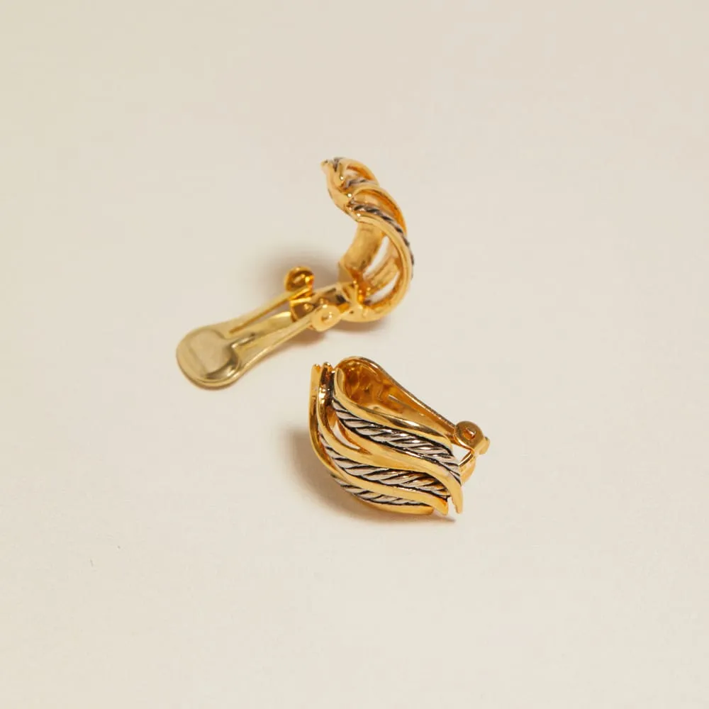 Orelia Vintage Rope øreringe clip-on mix guld