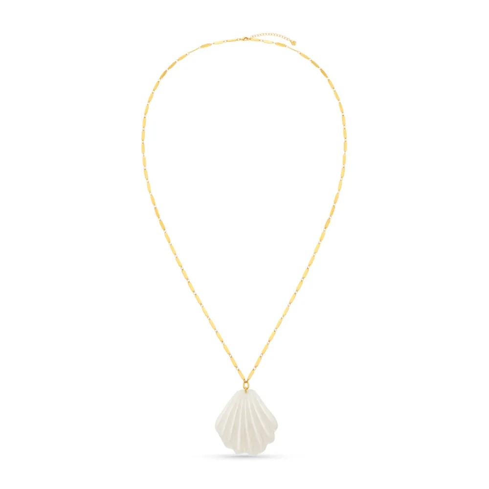 Orelia Statement Resin Shell halskæde lang guld