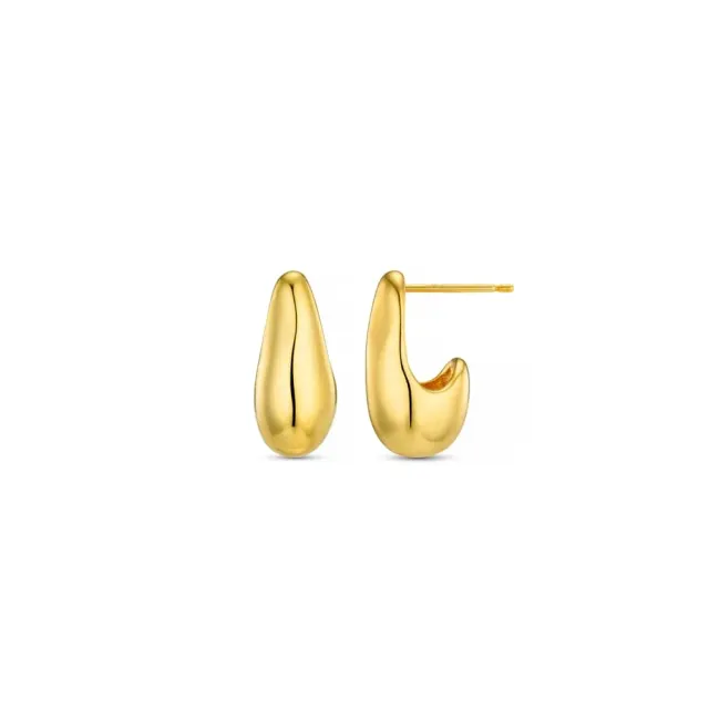 Orelia Organic Teardrop Stud øreringe guld forgyldte