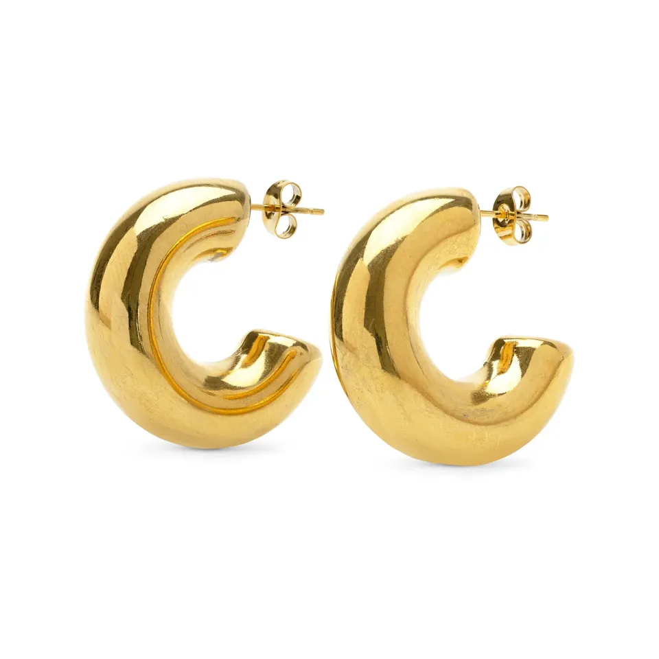 Timi of Sweden Tilly øreringe chunky guld 30 mm