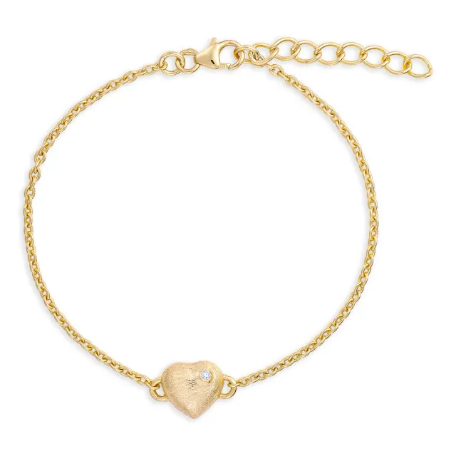 Bykjaergaard Divine armbånd hjerte zirkonia forgyldt