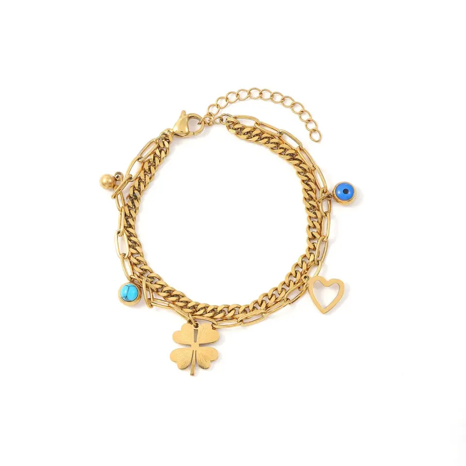TIMI OF SWEDEN Edeline charm armbånd 16+5 cm forgyldt
