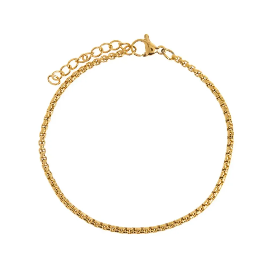TIMI OF SWEDEN Nori Link armbånd stål guld 16+3 cm unisex