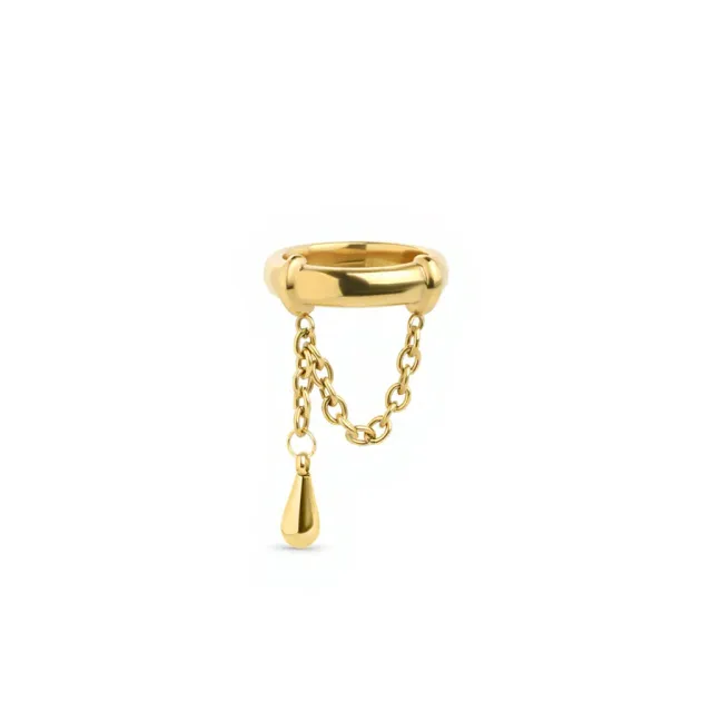 TIMI OF SWEDEN Rain chain ring rustfrit stål str 8