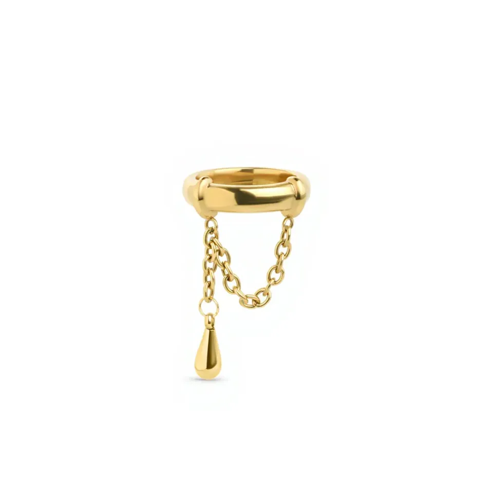 TIMI OF SWEDEN Rain chain ring rustfrit stål str 8