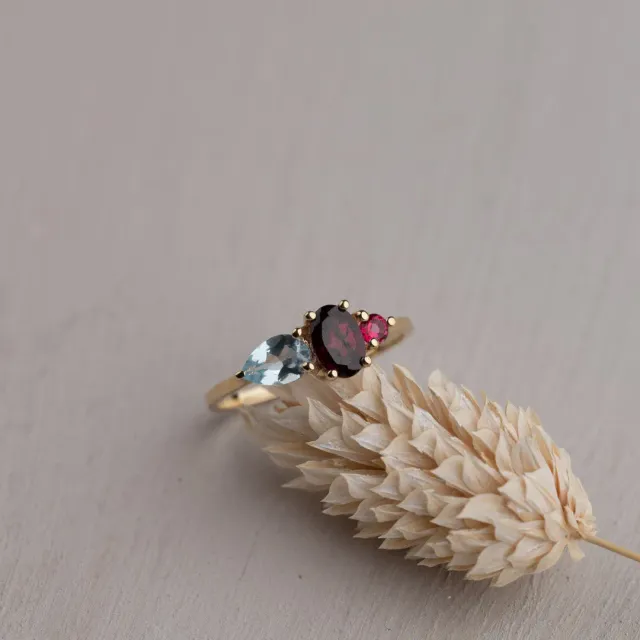 Sisi Copenhagen Gem Cluster ring guld topas str. 50-62