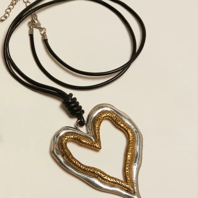 Orelia Vintage Statement Mixed Metal halskæde hjerte snor