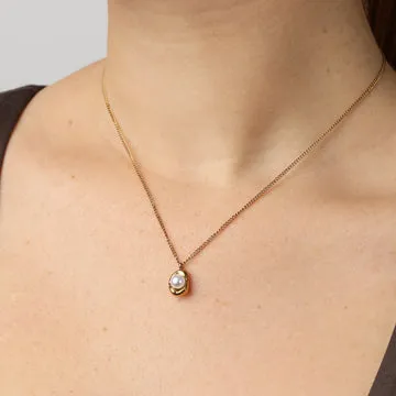 TIMI OF SWEDEN Ilse perle halskæde stål 40 cm vandtæt