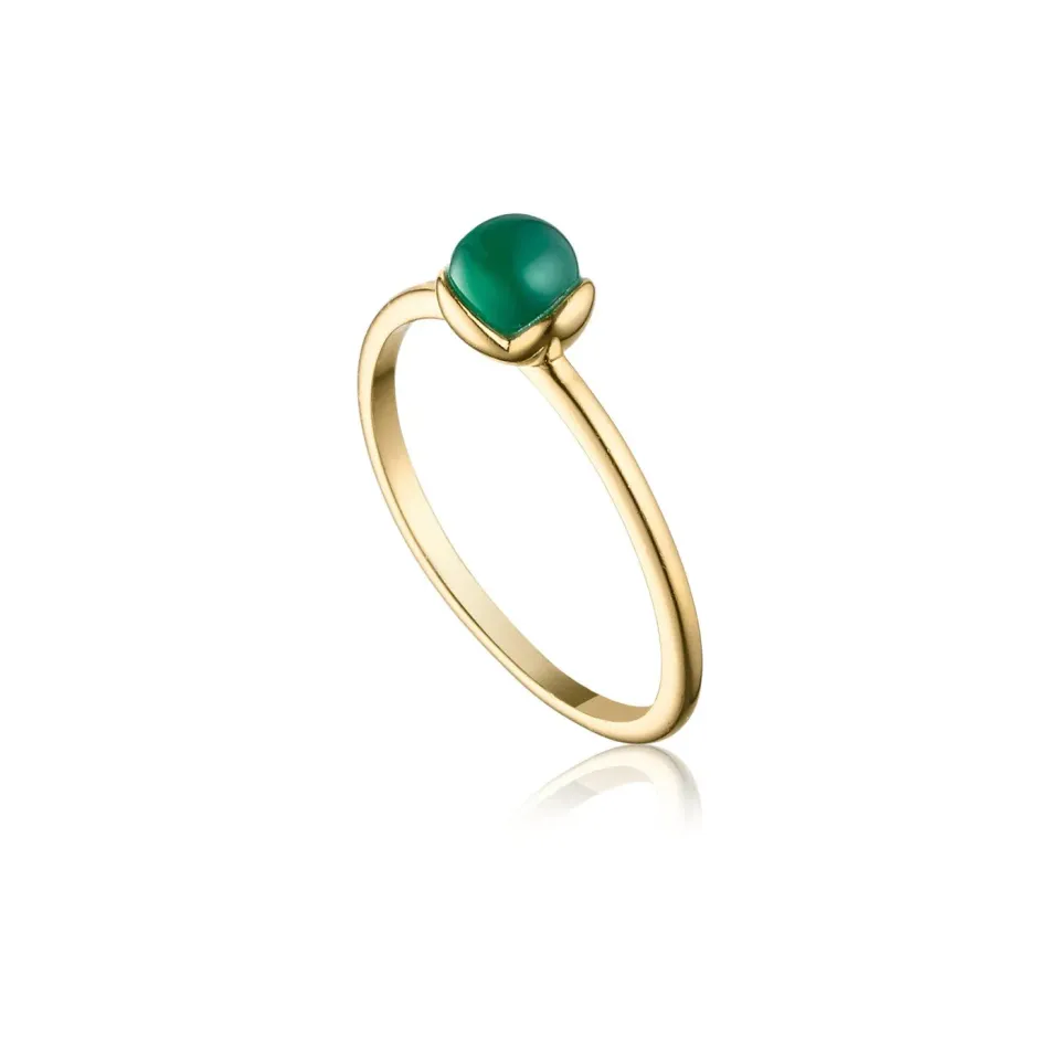 Bykjaergaard Glory petit ring forgyldt med onyx