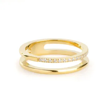 TIMI OF SWEDEN Melissa duo krystal ring guld