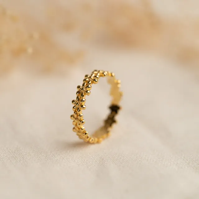 Sisi Copenhagen Ydun blomster ring forgyldt 5 mm