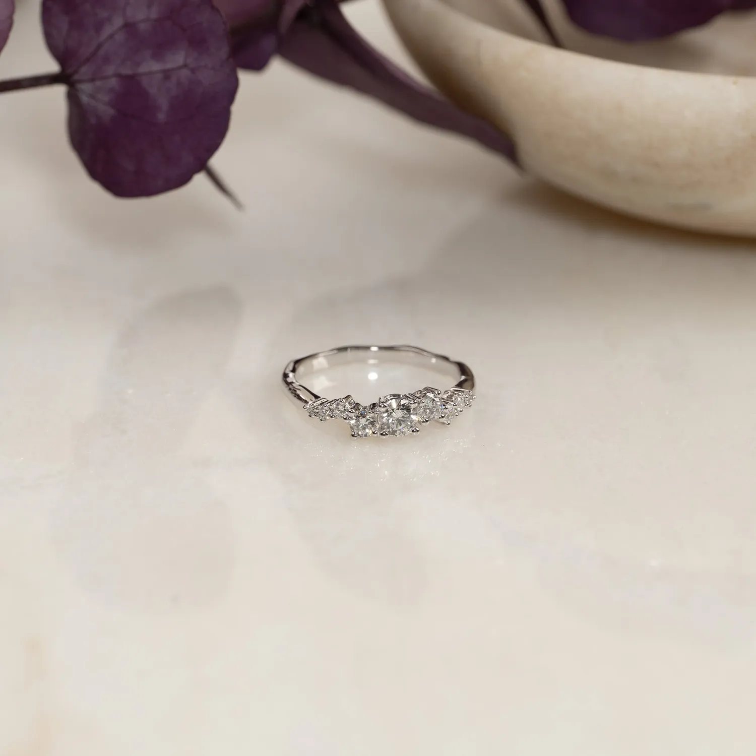 Sisi Copenhagen Organic Cluster ring 0,5 ct hvidguld lab
