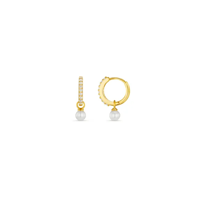 Orelia LUXE Pearl Huggie Hoop øreringe guld