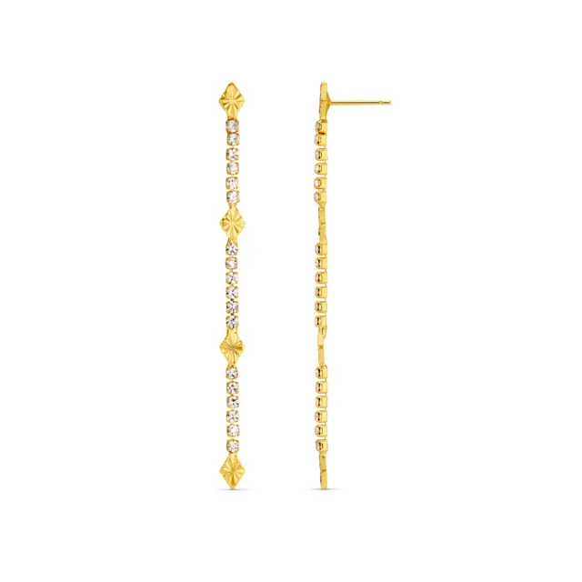 Orelia Cupchain Etched Detail drop øreringe guld