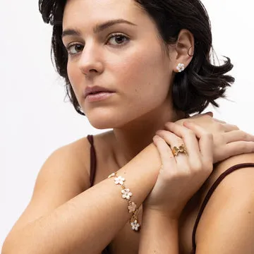TIMI OF SWEDEN Ruta flower justerbar ring guld 12 mm