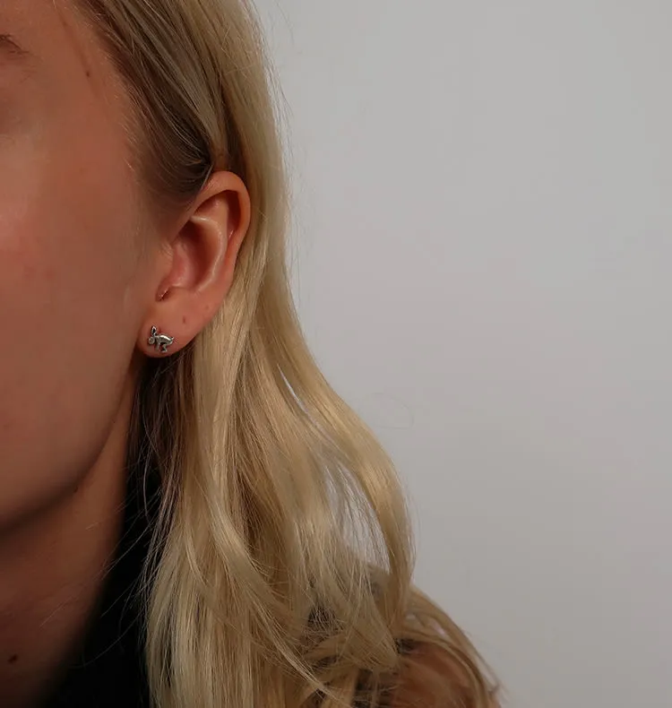 Wos Up Bunny stud ørering sølv 925 single