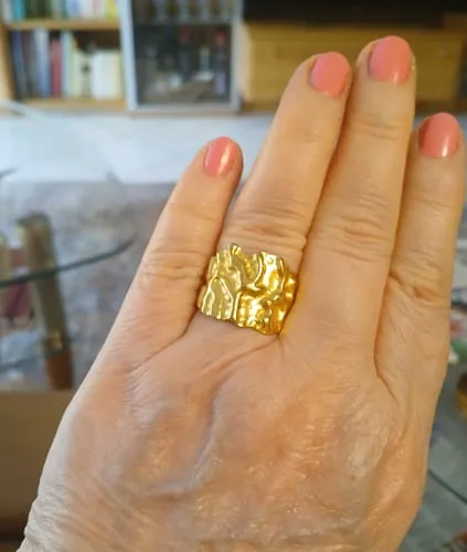 TIMI OF SWEDEN Majlis ring i rustfrit stål hamret justerbar
