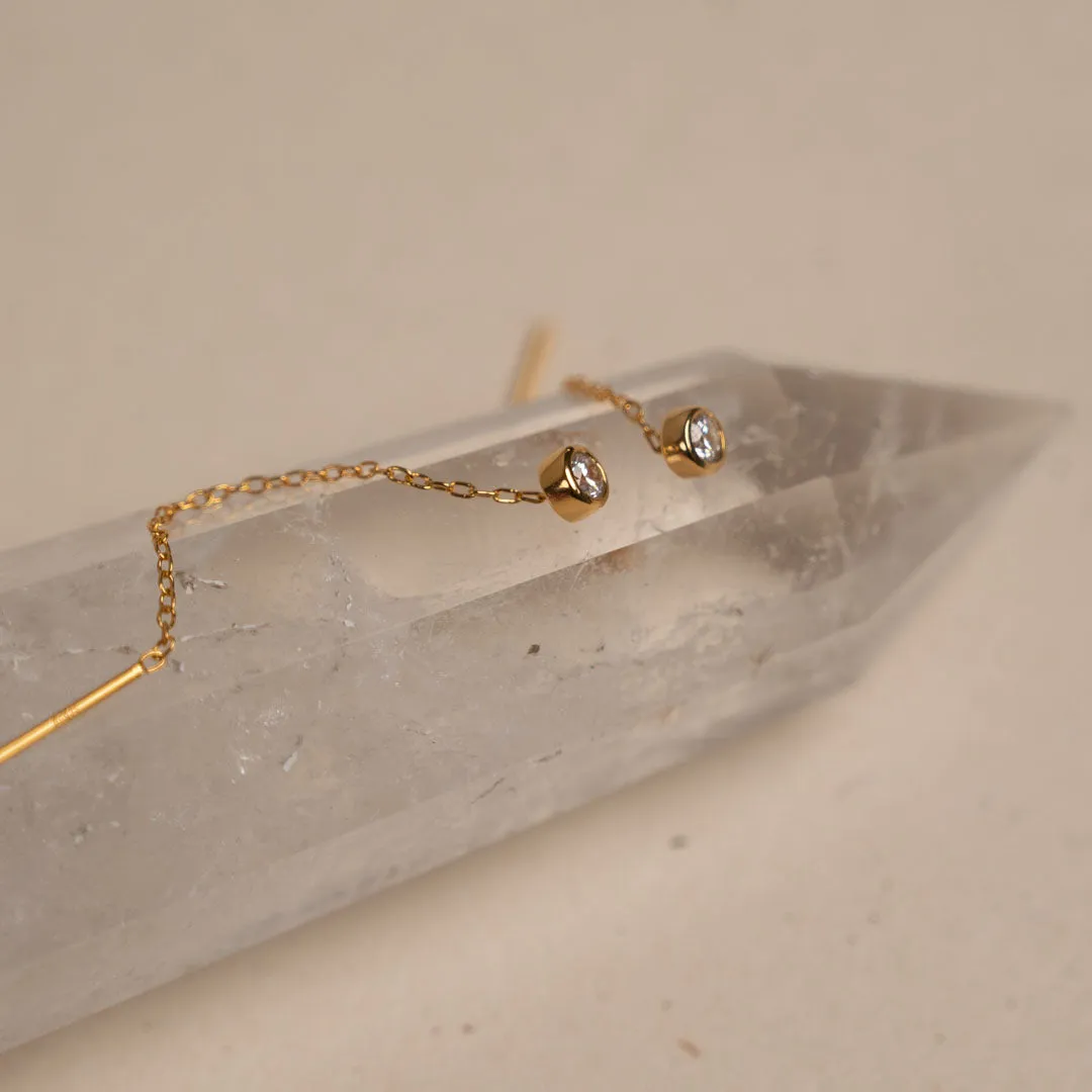 Sisi Copenhagen Amanda Crystal Golden øreringe forgyldt par zirkon