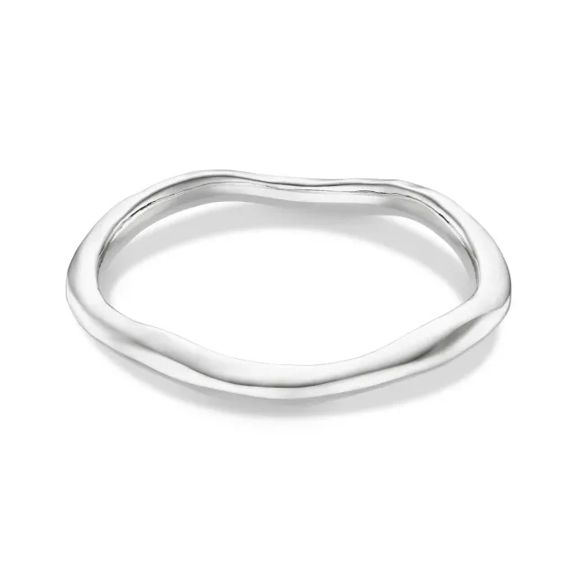 Orelia Polished Hammered Bangle armbånd sølv hamret