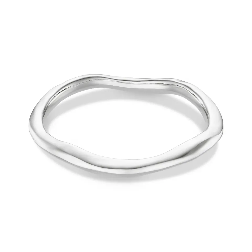 Orelia Polished Hammered Bangle armbånd sølv hamret