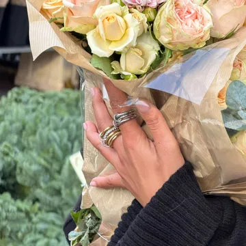 TIMI OF SWEDEN Kristina stacked ring two-tone