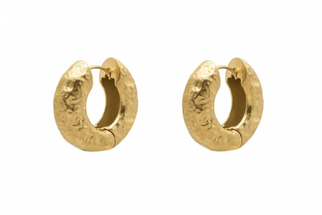 Wos UP Gunvor øreringe guld matte hoops