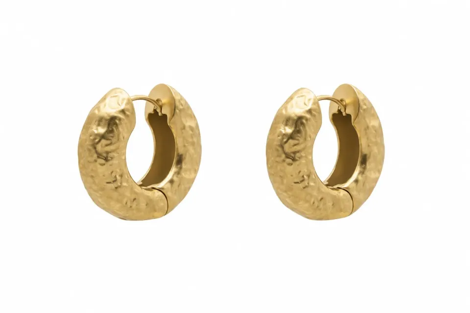 Wos UP Gunvor øreringe guld matte hoops